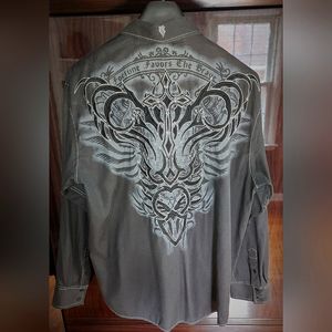 Roar Calder 'Strength Refined' Black Button Down Long-Sleeve 3XL